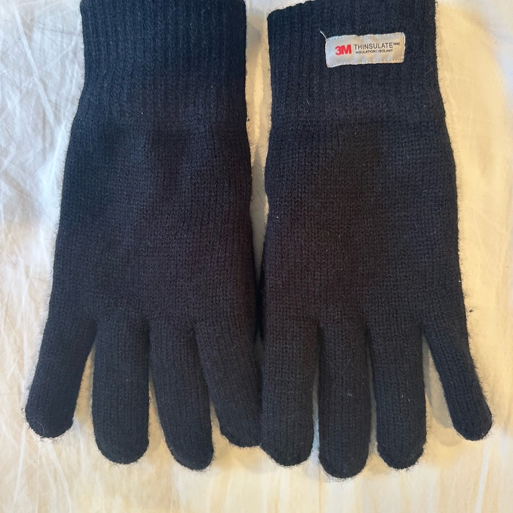 Unisex 3M Thinsulate Fleece Gloves - Black, One Size